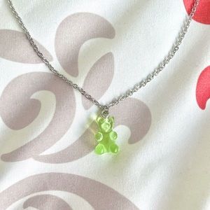 Lime Green Gummy Bear Necklace